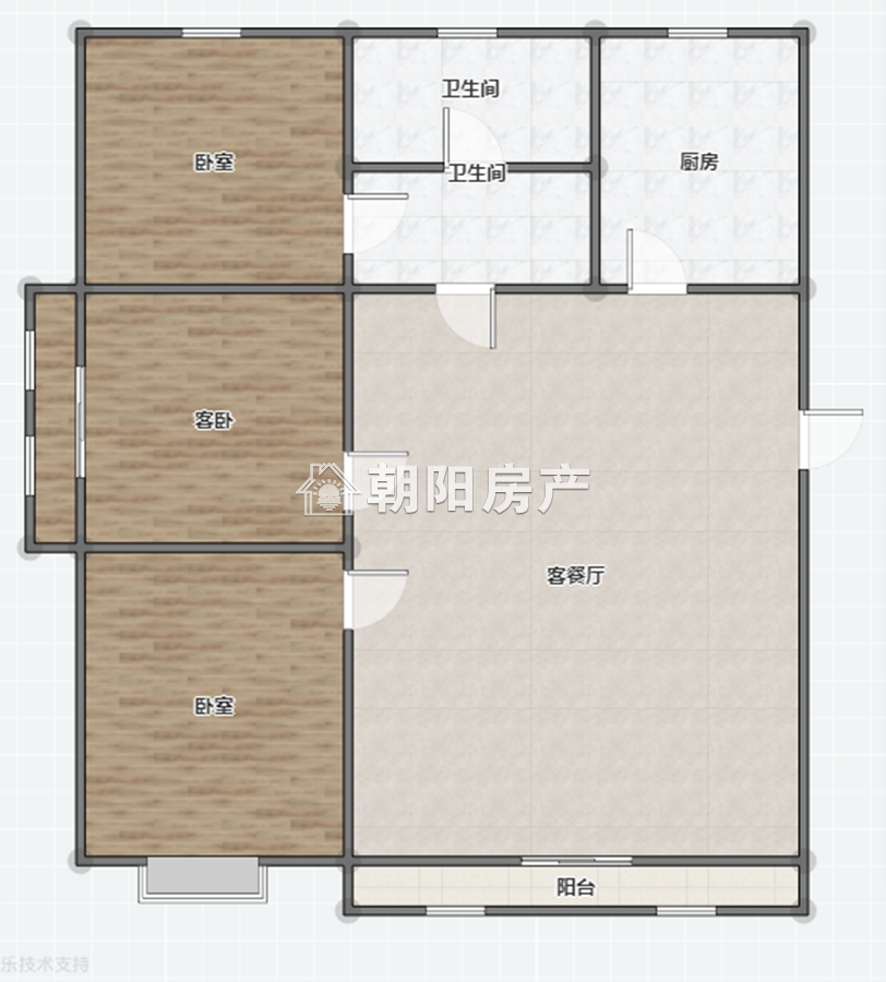 艺山南3室2厅1卫127.77平方90.00万