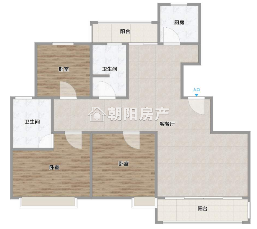 龙成奥韵3室2厅1卫123.18平方90.00万