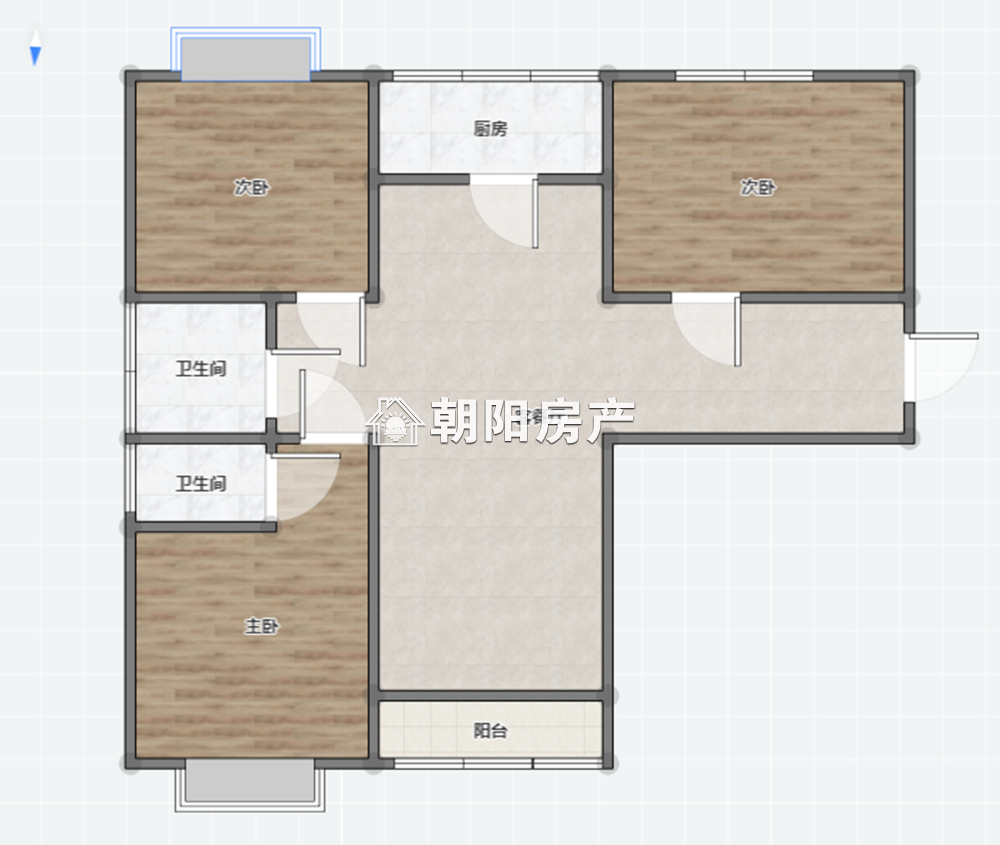 上郑广场翰林锦里3室2厅2卫123.38平方80.00万