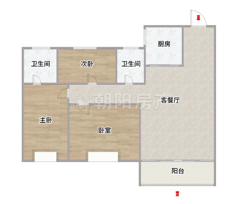 中南漫悦湾3室2厅2卫106.73平方1600元/月