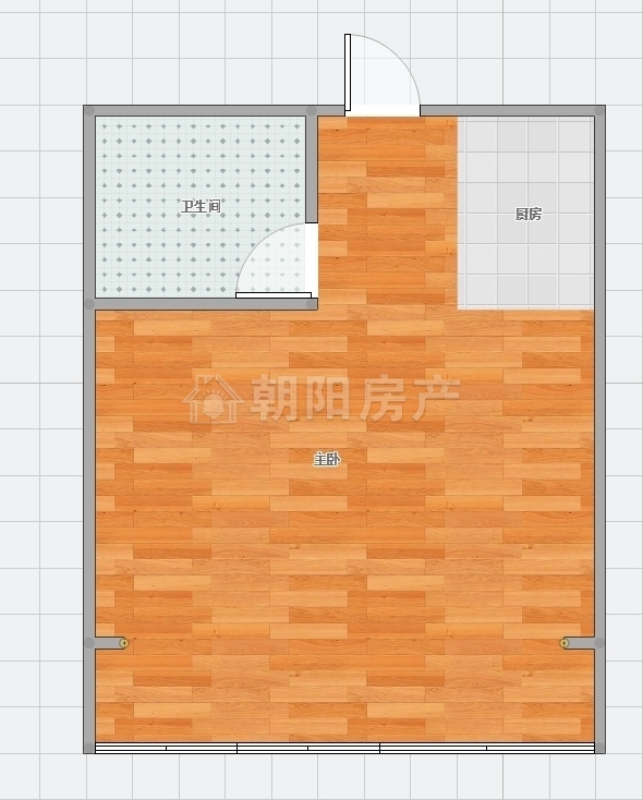 中环1581室1厅1卫47.1平方1200元/月