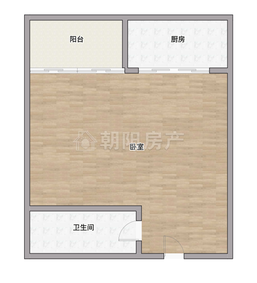 上东锦城1室1厅1卫30.61平方1000元/月