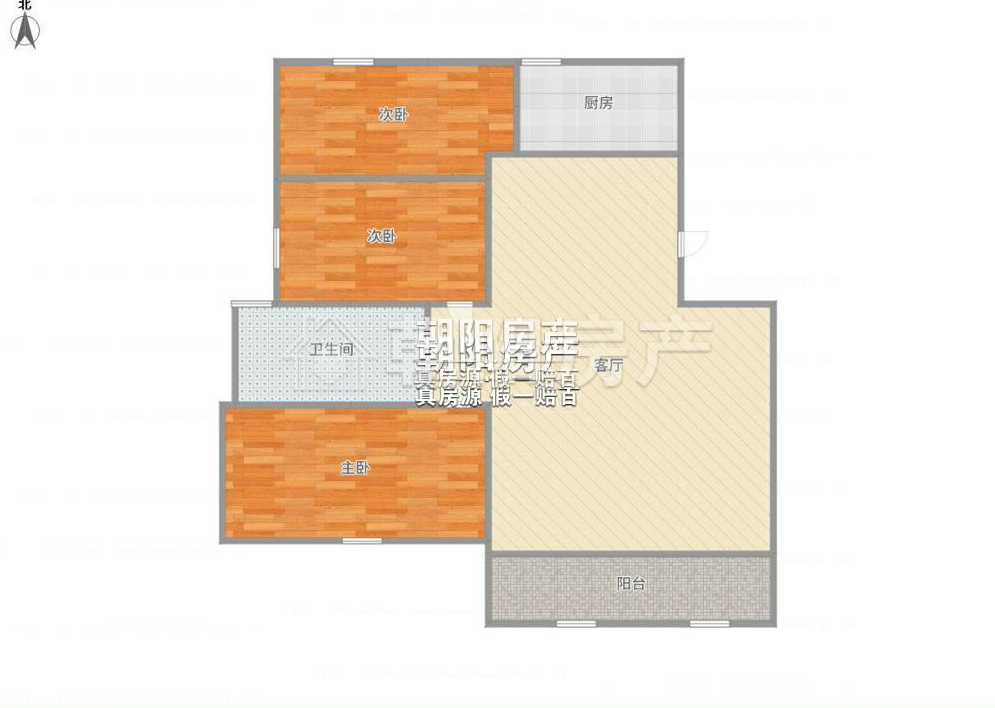 龙湖中心3室2厅1卫109.84平方58.00万