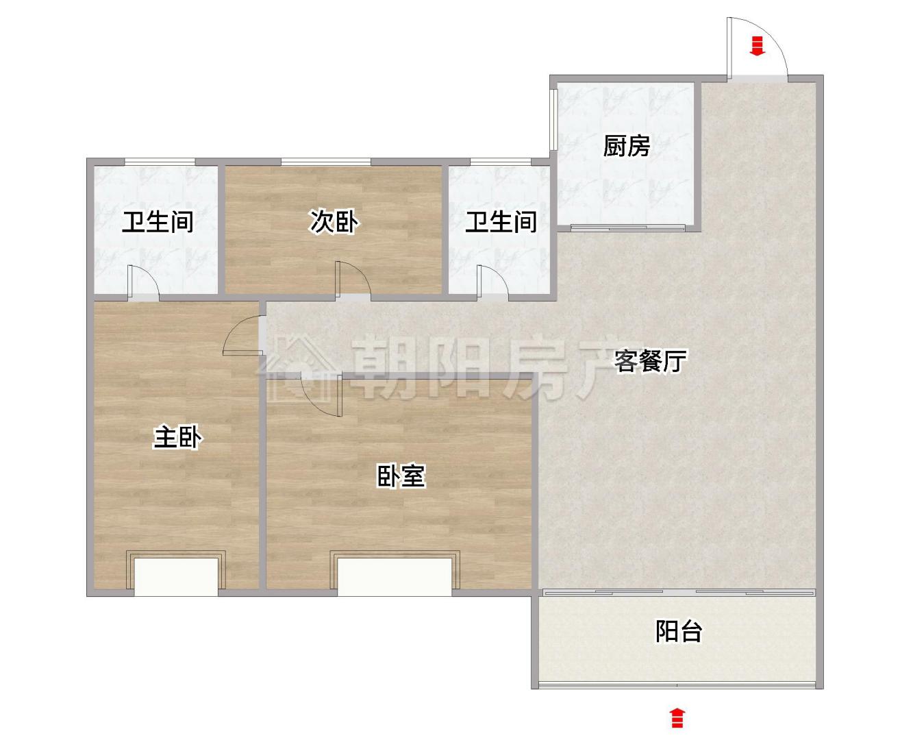 中南漫悦湾3室2厅1卫106.36平方90.00万