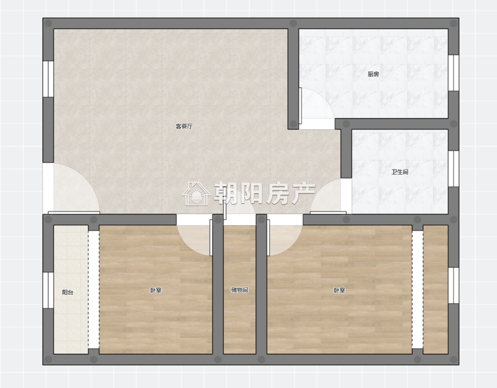 广电新村2室2厅1卫58.73平方57.00万